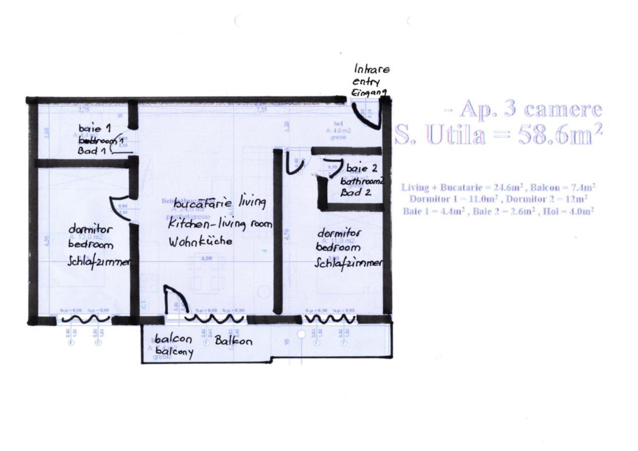 Living Home, Apartament Cu Doua Dormitoare Si Doua Bai Cisnadie Luaran gambar